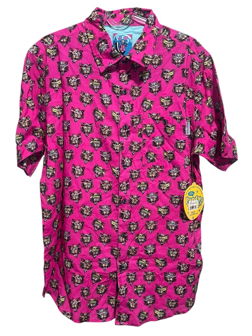 NWT Pardy Time Kool Kats Men's Woven Hawaiian Shirt Size Small